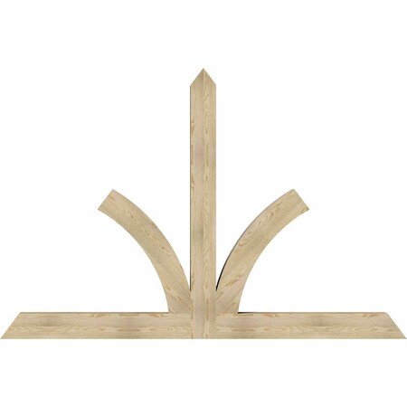 Ekena Millwork Richland Rough Sawn Timber Gable Bracket, Douglas Fir, 96"W x 64"H x 6"D x 6"F, 16/12 Pitch GBW096X64X0606RIC00RDF